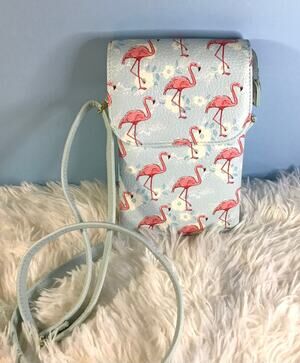 Minicat Flamingo Vegan Leather Cell Phone Crossbody